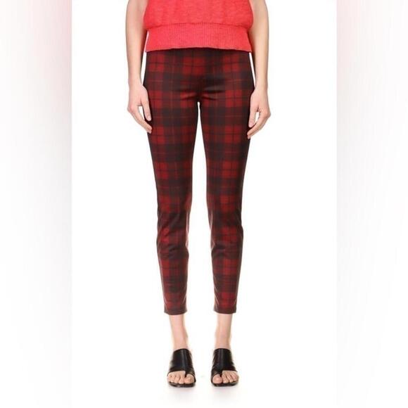 Sanctuary Runway Red Plaid Leggings pants, size   L New - Picture 1 of 8